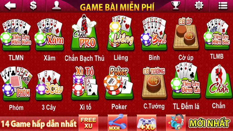 Chơi game đánh bài miễn phí giúp anh em trải nghiệm nhưng không cần nạp